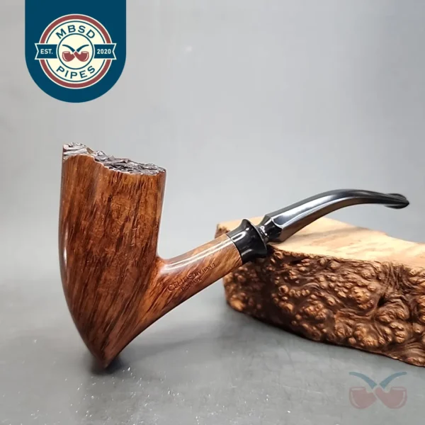 Pipe Dan by Celius,1966, Smooth Bent Pickaxe Estate Briar Pipe, Handmade, Danish Estates
