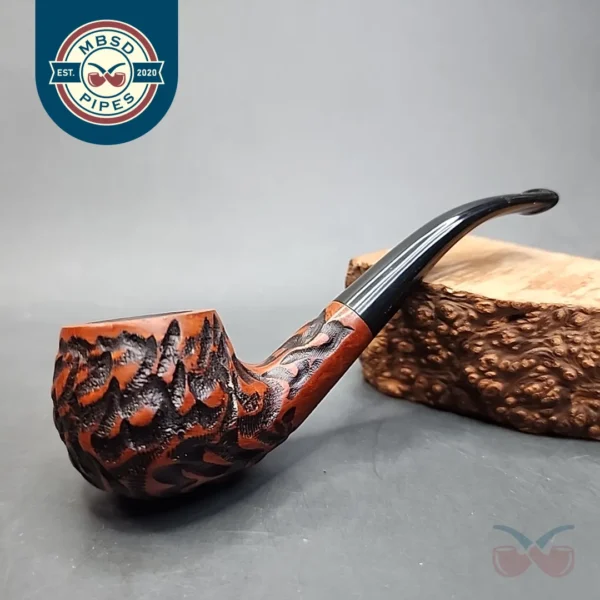 Baraccini Rusticated Bent Apple Estate Briar Pipe, Unsmoked [SOLD OUT]