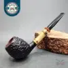 Karim Rusticated Bamboo Shank Handmade Briar Pipe, New [SOLD OUT]