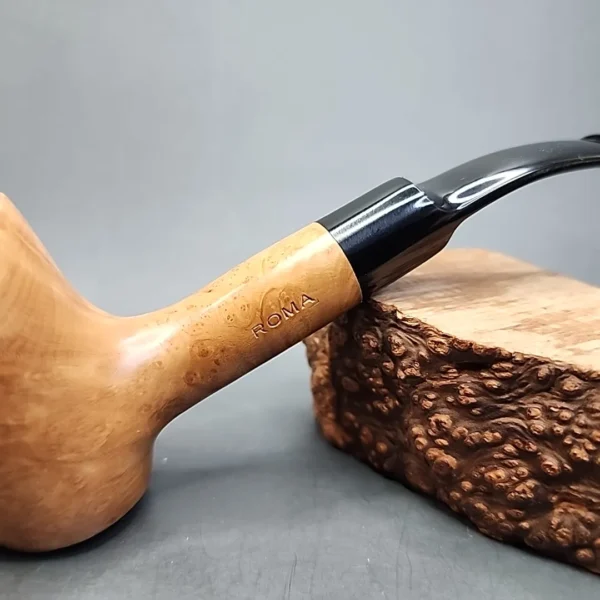 Roma Smooth Slightly Bent Poker Estate Briar Pipe, Unsmoked [SOLD OUT] - Image 3