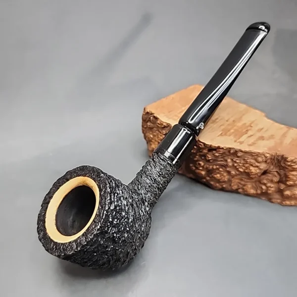 Peterson's Drymeer Sandblasted Straight Pot Estate Briar Pipe, Meerschaum Lined [SOLD OUT] - Image 3
