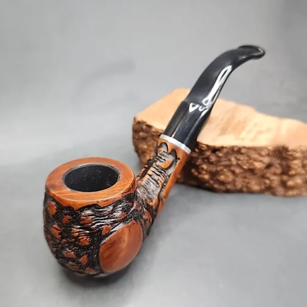 Baraccini Rusticated Bent Apple Estate Briar Pipe, Unsmoked [SOLD OUT] - Image 3