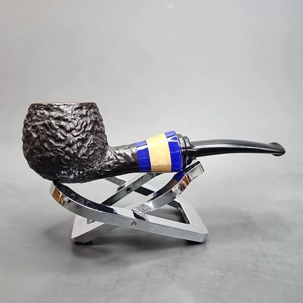 Karim Rusticated Slightly Bent Apple Handmade Briar Pipe New MBSD Pipes