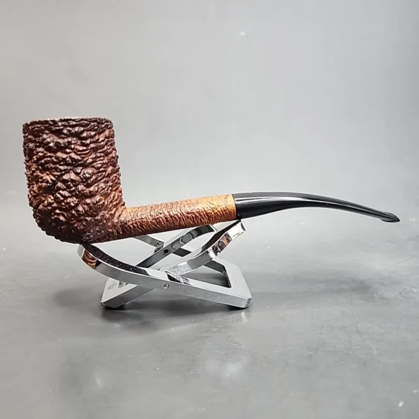 Savinelli Punto Oro Corallo 8010 KS, Rusticated Bent Billiard Estate Briar Pipe [SOLD OUT] - Image 4