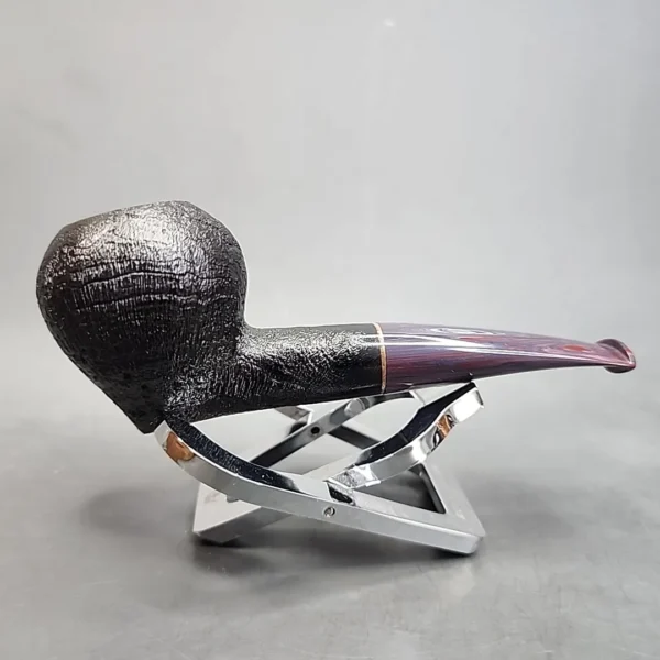Sean Reum Black Sandblasted Acorn Handmade Briar Pipe, New - Image 4