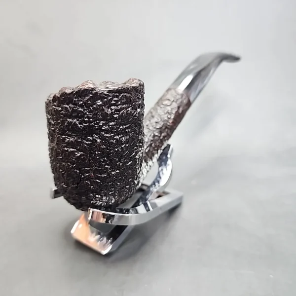 Ferndown Bark Rusticated Bent Billiard Estate Briar Pipe - Image 4