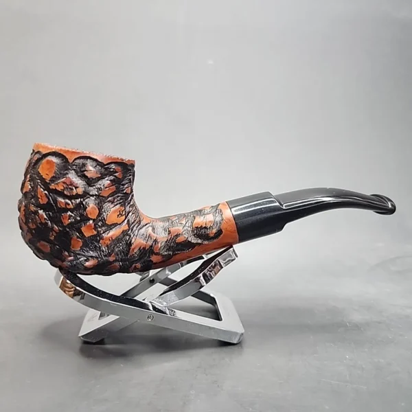 Baraccini Rusticated Bent Estate Briar Pipe, Unsmoked [SOLD OUT] - Image 4