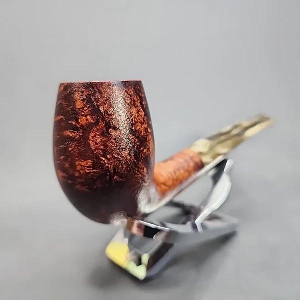 Sean Reum Signature Eggshell Bent Egg Briar Pipe, New - Image 4