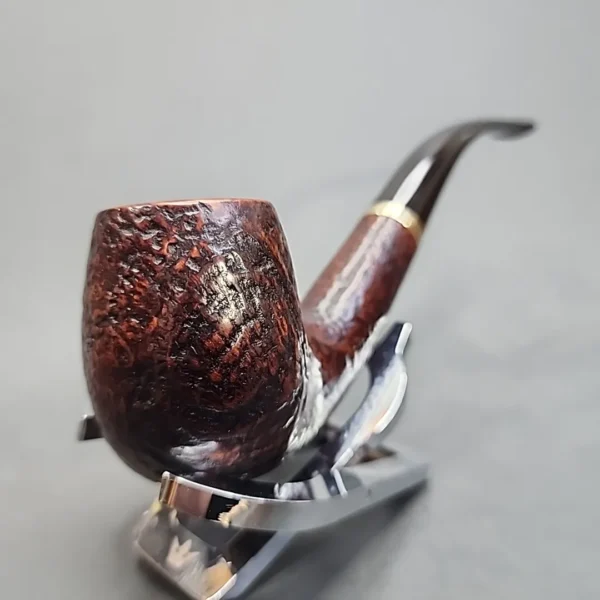Savinelli Luxor 602 Sandblasted Bent Billiard Estate Briar Pipe, 6mm [SOLD OUT] - Image 4