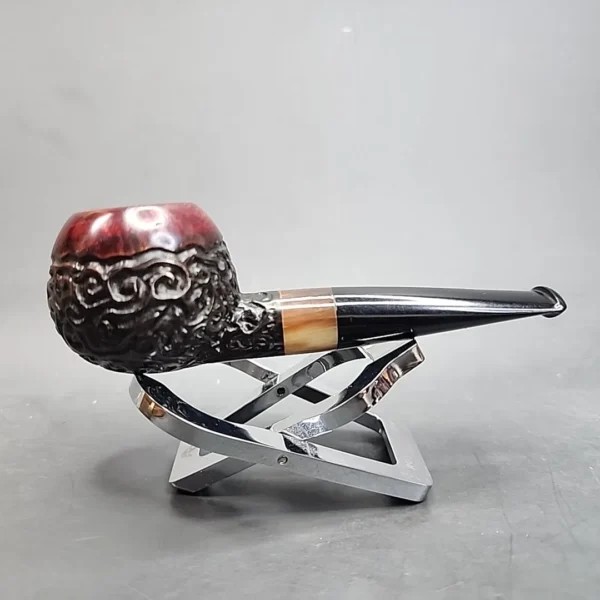 Karim Rusticated Small Straight Apple Briar Pipe New