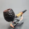 Karim Rusticated Bamboo Shank Handmade Briar Pipe, New [SOLD OUT] - Image 5