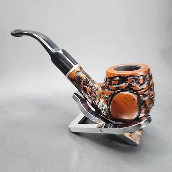 Baraccini Rusticated Bent Apple Estate Briar Pipe, Unsmoked [SOLD OUT] - Image 7