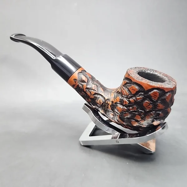 Baraccini Rusticated Bent Estate Briar Pipe, Unsmoked [SOLD OUT] - Image 7
