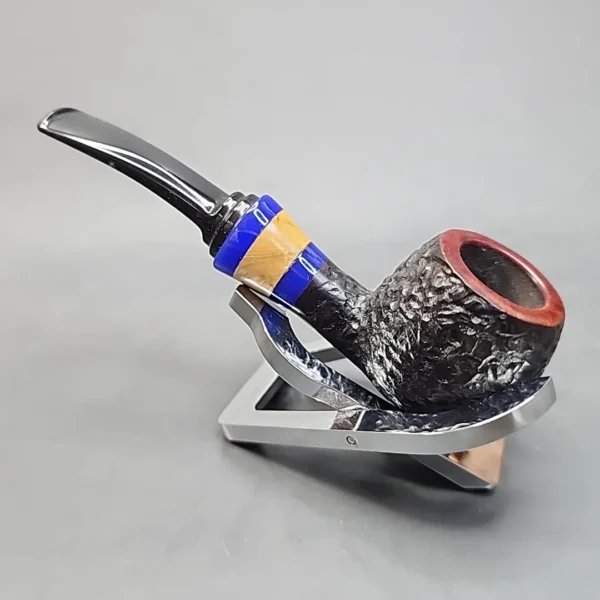 Karim Rusticated Slightly Bent Apple Handmade Briar Pipe New