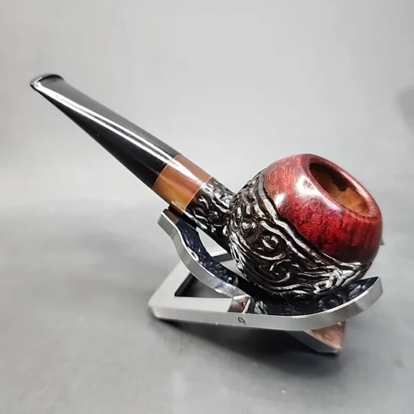 Karim Rusticated Small Straight Apple Briar Pipe, New - Image 7