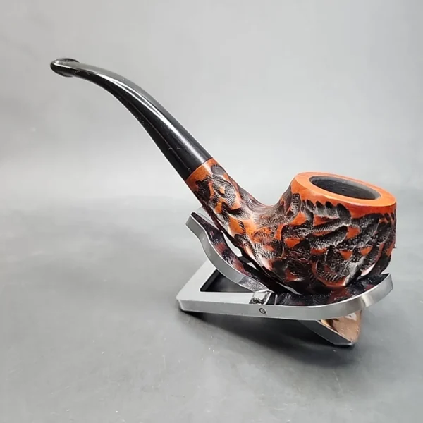Baraccini Rusticated Bent Apple Estate Briar Pipe, Unsmoked [SOLD OUT] - Image 8