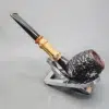 Karim Rusticated Bamboo Shank Handmade Briar Pipe, New [SOLD OUT] - Image 8