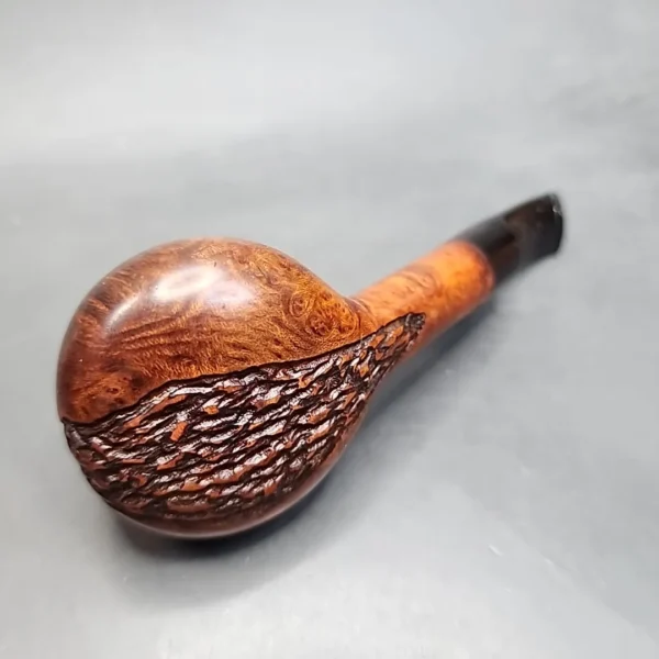 Karl Erik 2 Partially Rusticated Bent Volcano Estate Briar Pipe [SOLD OUT] - Image 8
