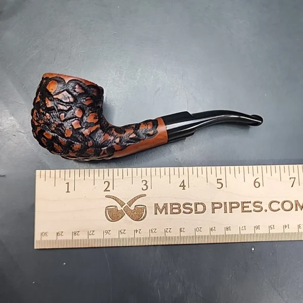Baraccini Rusticated Bent Estate Briar Pipe, Unsmoked [SOLD OUT] - Image 9