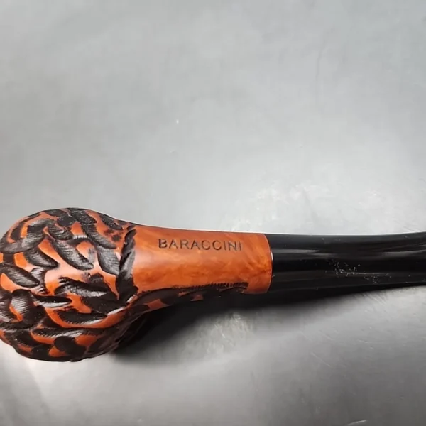 Baraccini Rusticated Bent Apple Estate Briar Pipe, Unsmoked [SOLD OUT] - Image 10