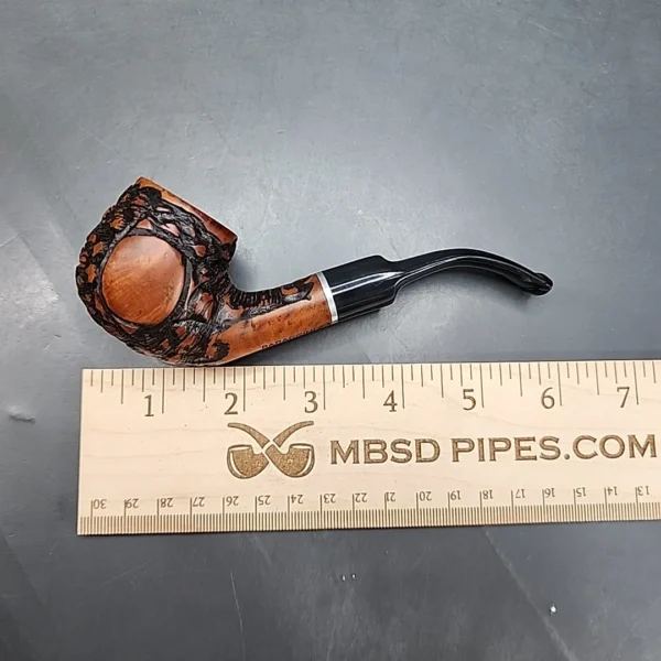 Baraccini Rusticated Bent Apple Estate Briar Pipe, Unsmoked [SOLD OUT] - Image 10