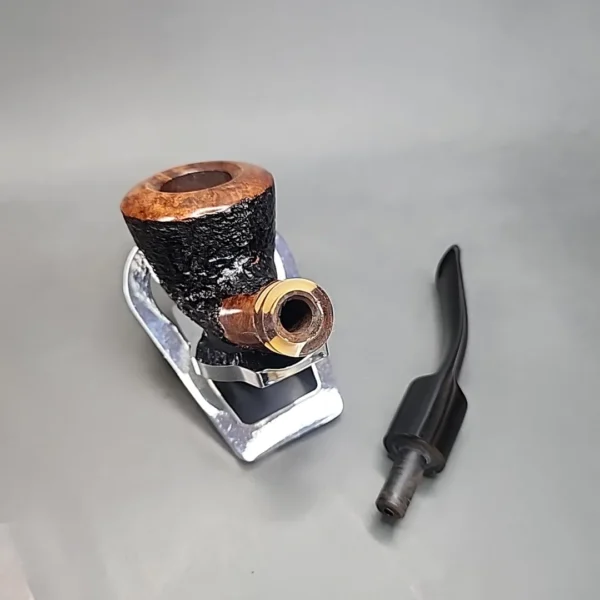 No Name Partially Rusticated Bent Dublin Estate Briar Pipe, Unsmoked [SOLD OUT] - Image 11