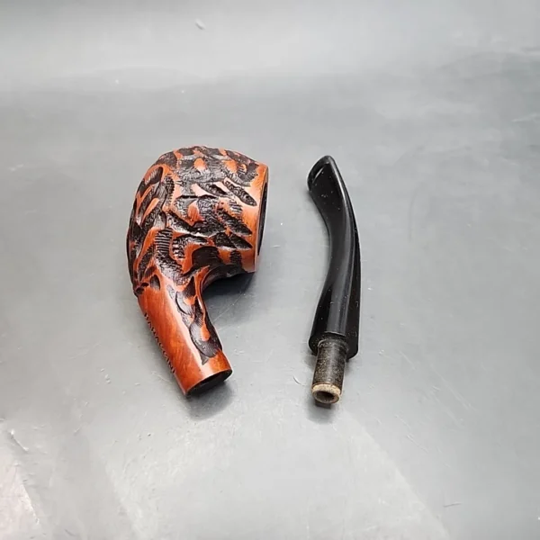 Baraccini Rusticated Bent Apple Estate Briar Pipe, Unsmoked [SOLD OUT] - Image 13