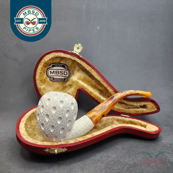 MBSD Meerschaum Bent Acorn Block Meerschaum Pipe, Fitted Case [SOLD OUT]