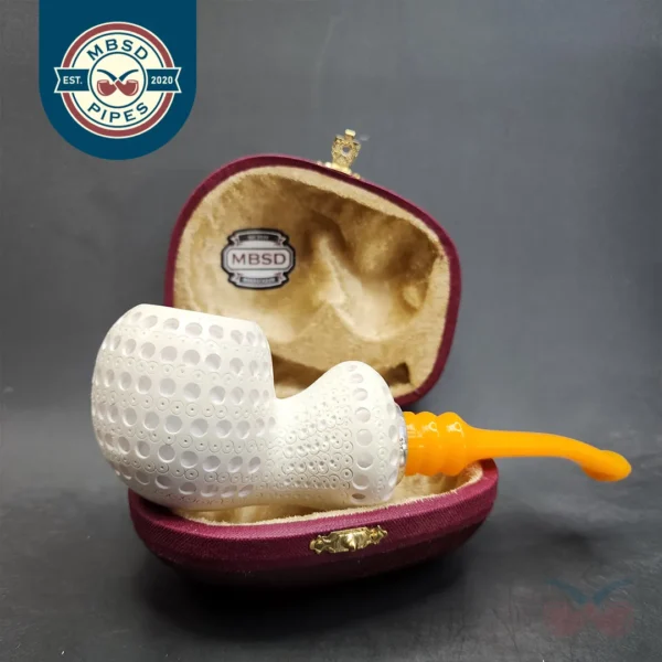MBSD Meerschaum Silver Spigot Block Meerschaum Pipe, Fitted Case [SOLD OUT]