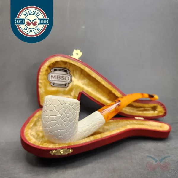 MBSD Meerschaum Bent Billiard Block Meerschaum Pipe, Fitted Case [SOLD OUT]