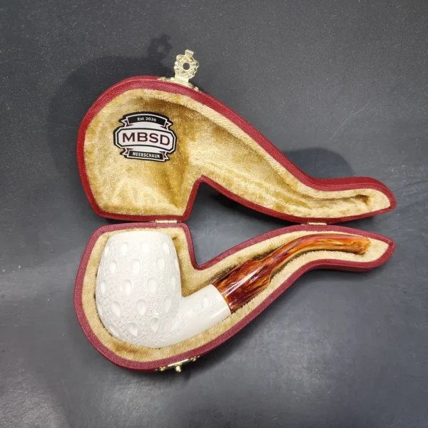 MBSD Meerschaum Lattice Block Meerschaum Pipe, Fitted Case [SOLD OUT] - Image 3