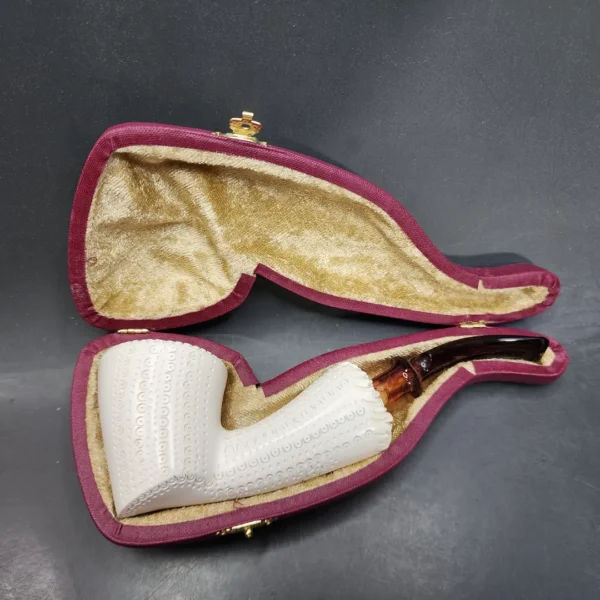 MBSD Meerschaum Classic Bent Dublin Block Meerschaum Pipe, Fitted Case - Image 3