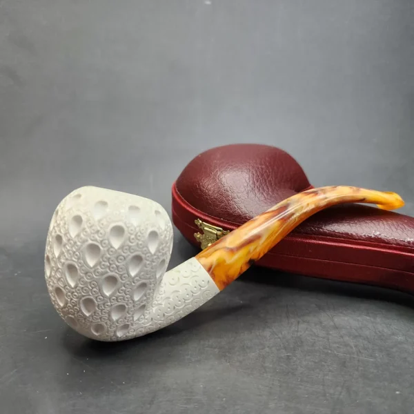 MBSD Meerschaum Bent Acorn Block Meerschaum Pipe, Fitted Case [SOLD OUT] - Image 3