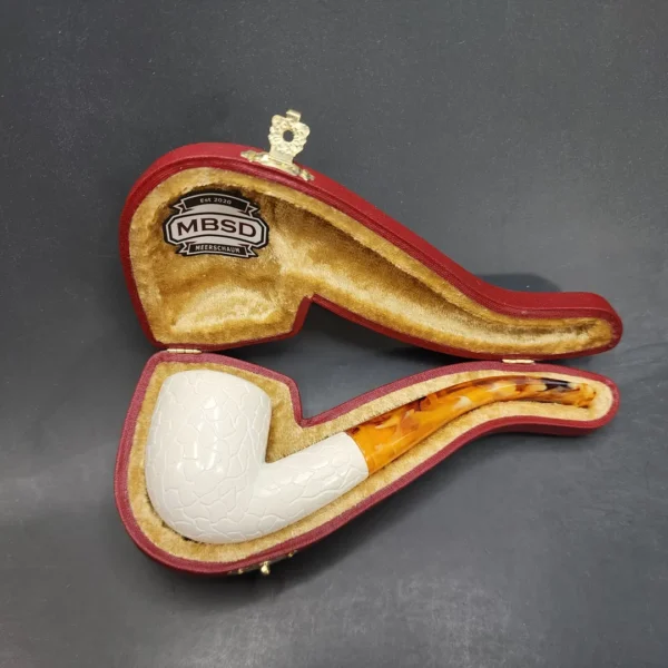 MBSD Meerschaum Bent Billiard Block Meerschaum Pipe, Fitted Case [SOLD OUT] - Image 3