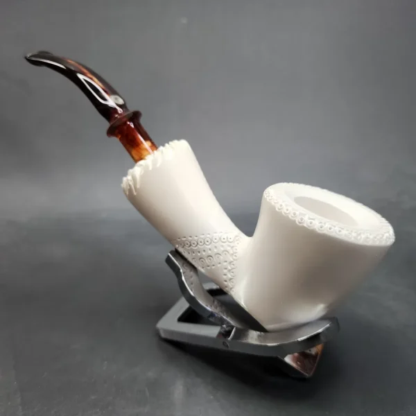 MBSD Meerschaum Classic Bent Dublin Block Meerschaum Pipe, Fitted Case - Image 7