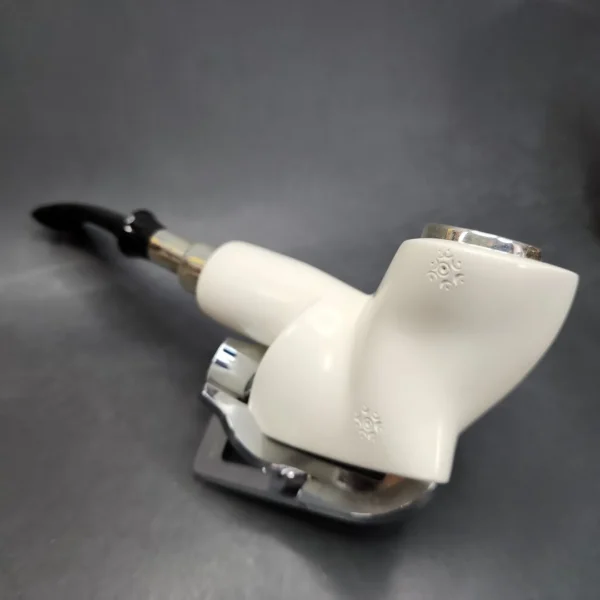 MBSD Meerschaum Silver Spigot Grip Block Meerschaum Pipe - Image 7