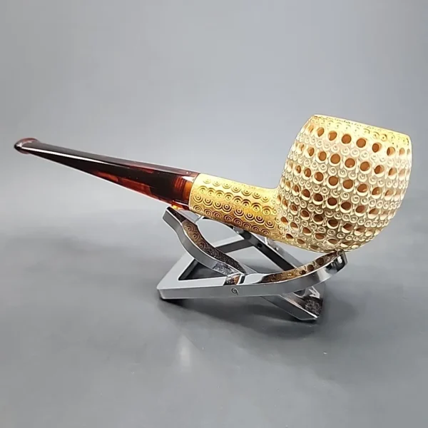 True Lattice Straight Apple Block Meerschaum Pipe [SOLD OUT] - Image 7