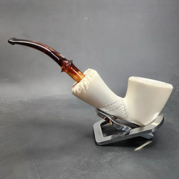 MBSD Meerschaum Classic Bent Dublin Block Meerschaum Pipe, Fitted Case - Image 8