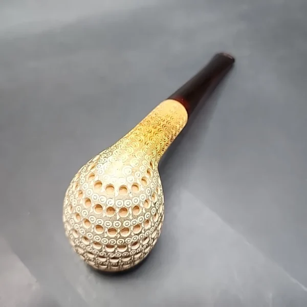 True Lattice Straight Apple Block Meerschaum Pipe [SOLD OUT] - Image 9