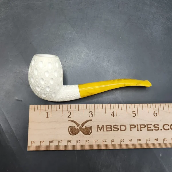 MBSD Meerschaum Lattice Bent Egg Block Meerschaum Pipe, Fitted Case [SOLD OUT] - Image 10