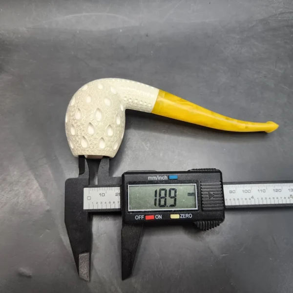 MBSD Meerschaum Lattice Bent Egg Block Meerschaum Pipe, Fitted Case [SOLD OUT] - Image 11