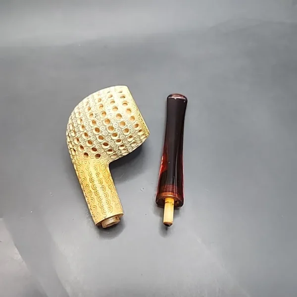 True Lattice Straight Apple Block Meerschaum Pipe [SOLD OUT] - Image 12