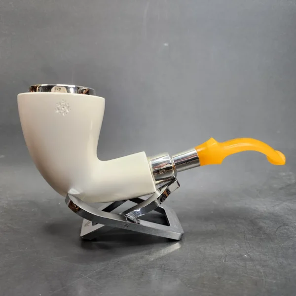 MBSD Meerschaum Silver Spigot Bent Dublin Block Meerschaum Pipe [SOLD OUT] - Image 4