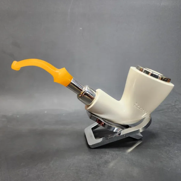 MBSD Meerschaum Silver Spigot Bent Dublin Block Meerschaum Pipe [SOLD OUT] - Image 9
