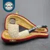MBSD Meerschaum Rusticated Bent Dublin Block Meerschaum Pipe