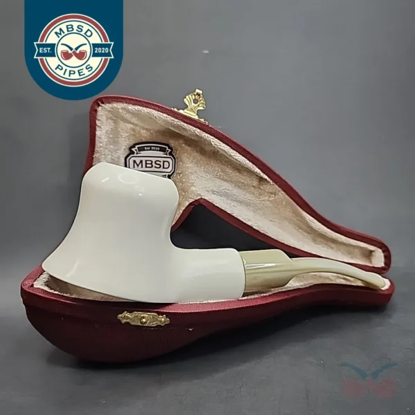 MBSD Meerschaum Deluxe Handmade Block Meerschaum Pipe Briar-Mortise, 9mm [SOLD OUT]