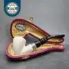 MBSD Meerschaum Classic Bent Dublin Block Meerschaum Pipe, 925 Silver
