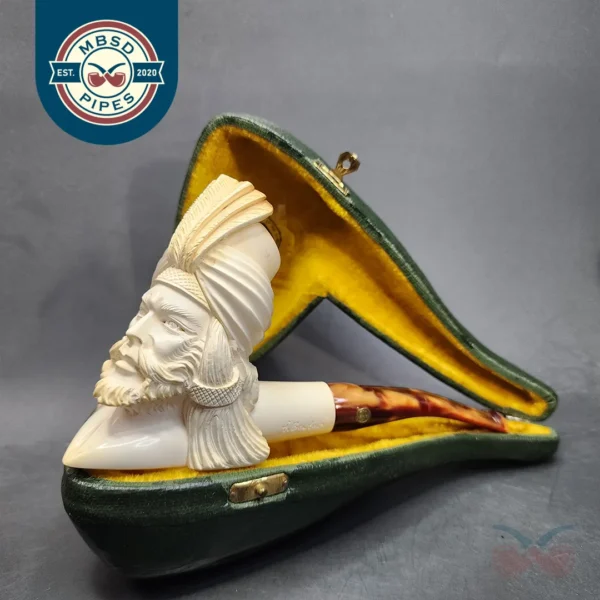 CAO Ismet Bekler Hand carved Sultan Block Meerschaum Pipe