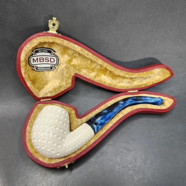 MBSD Classic Meerschaum Lattice Bent Billiard Block Meerschaum Pipe - Image 3
