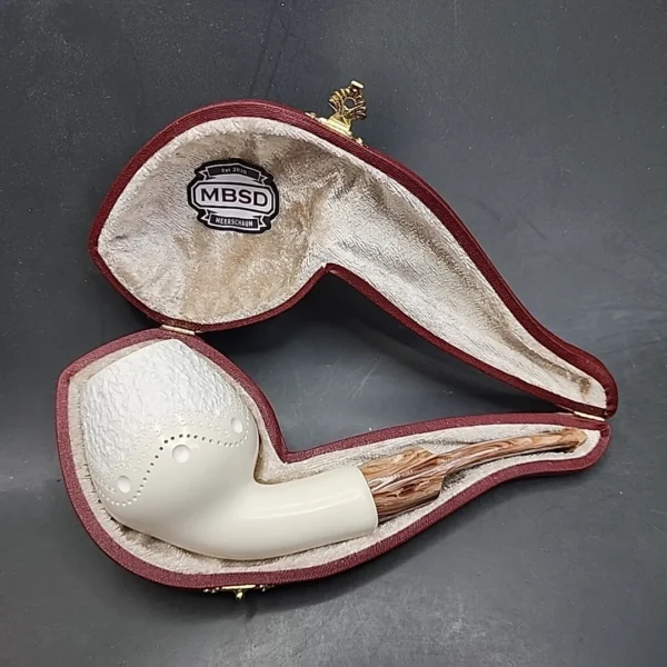 MBSD Meerschaum Deluxe Anse Block Meerschaum Pipe, Briar-Mortis, 9mm [SOLD OUT] - Image 3